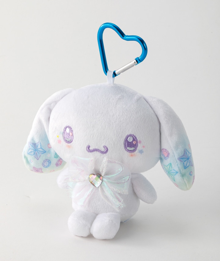 【サンリオキャラクターズ】ハートカラビナ付きキラキラぬいぐるみ風ポーチ