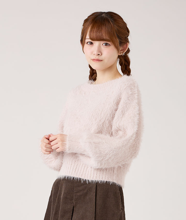 フェザーニットプルオーバー