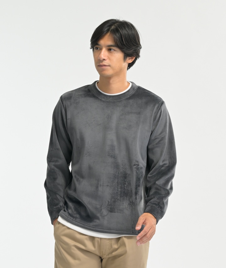 カットコーデユロイ裏ベロアプルオーバー