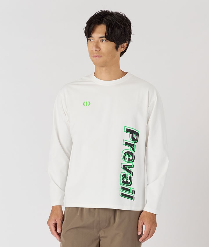 （吸水速乾・ＵＶカット）中空糸天竺　重ねロゴプリントＴシャツ
