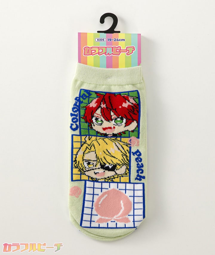 【カラフルピーチ】（１足物）フロント柄ソックス