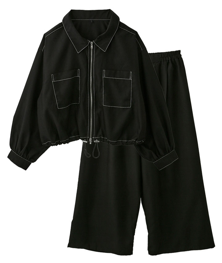 （大きいサイズ）ジャケット＋ワイドパンツセット