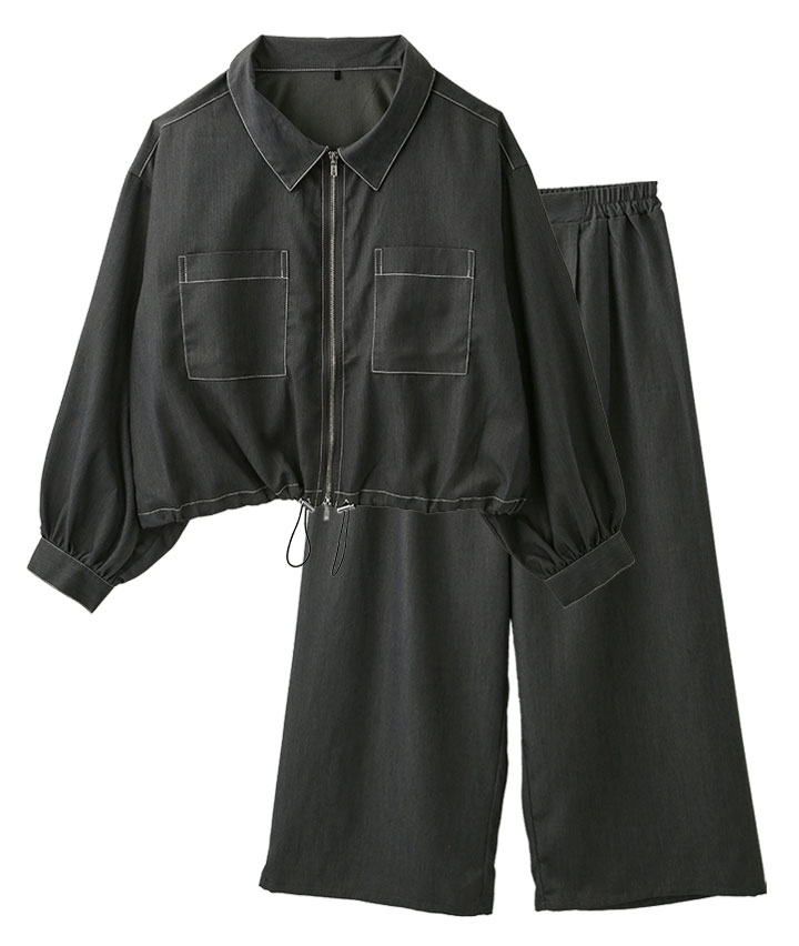 （大きいサイズ）ジャケット＋ワイドパンツセット