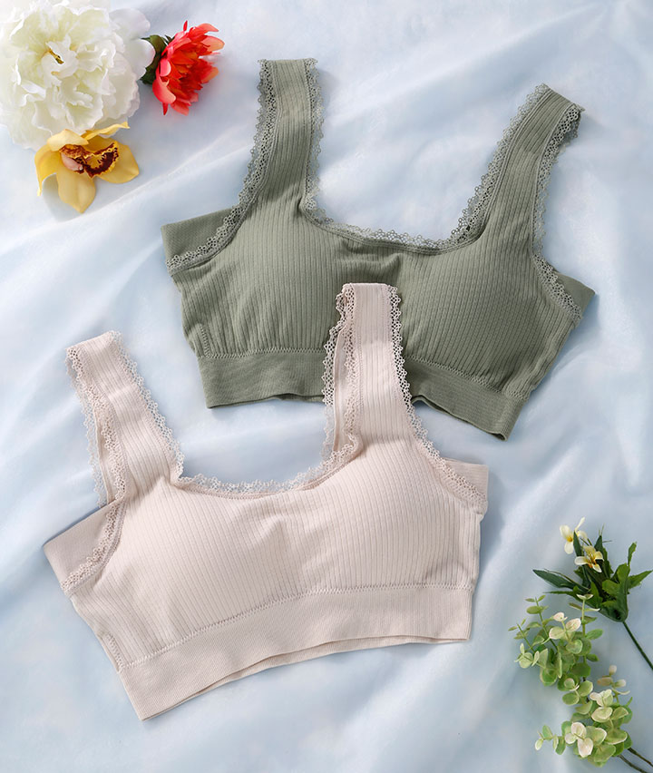 （汗取り付）成型編みハーフトップ