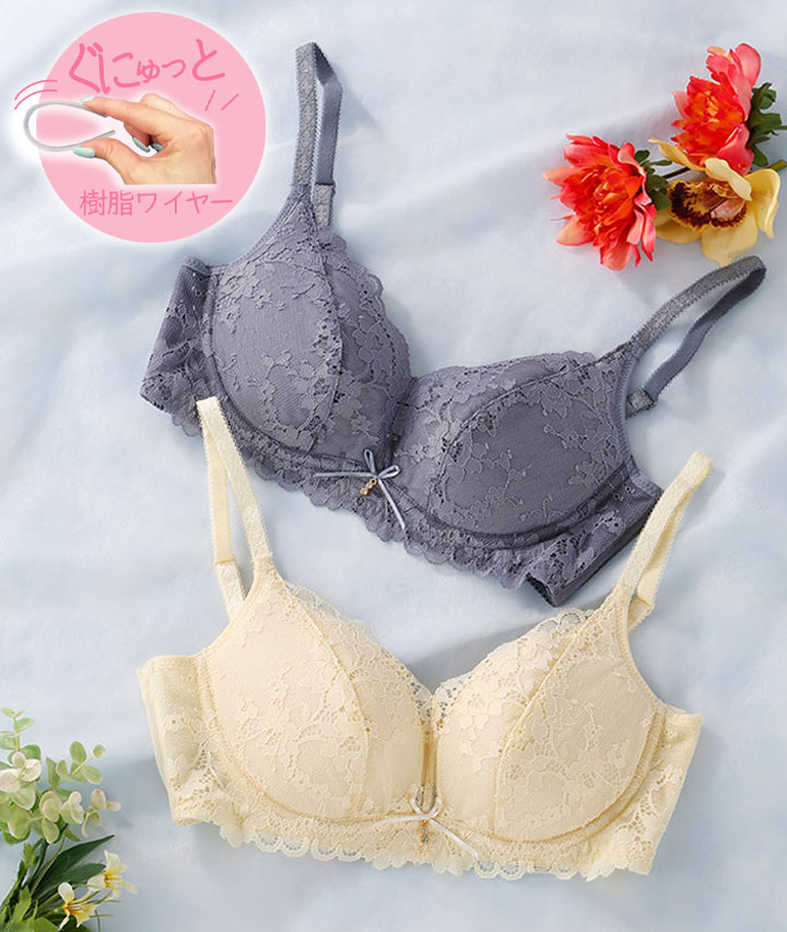 （樹脂ワイヤー）総レースブラジャー