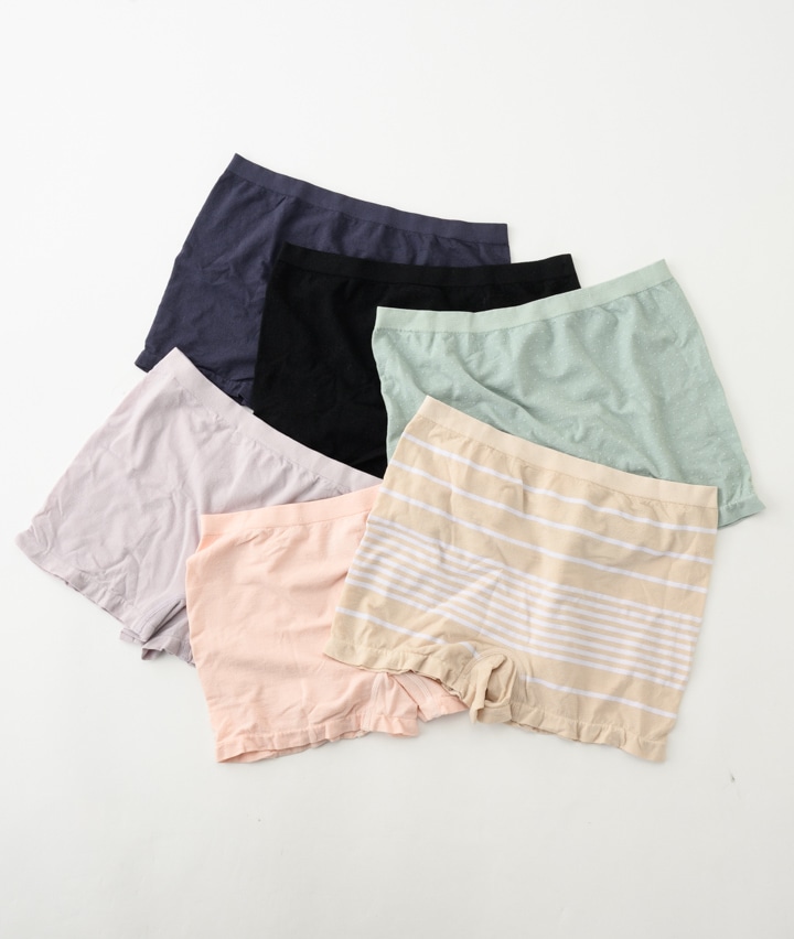 （６枚組）（１分丈）成型編みショーツパック