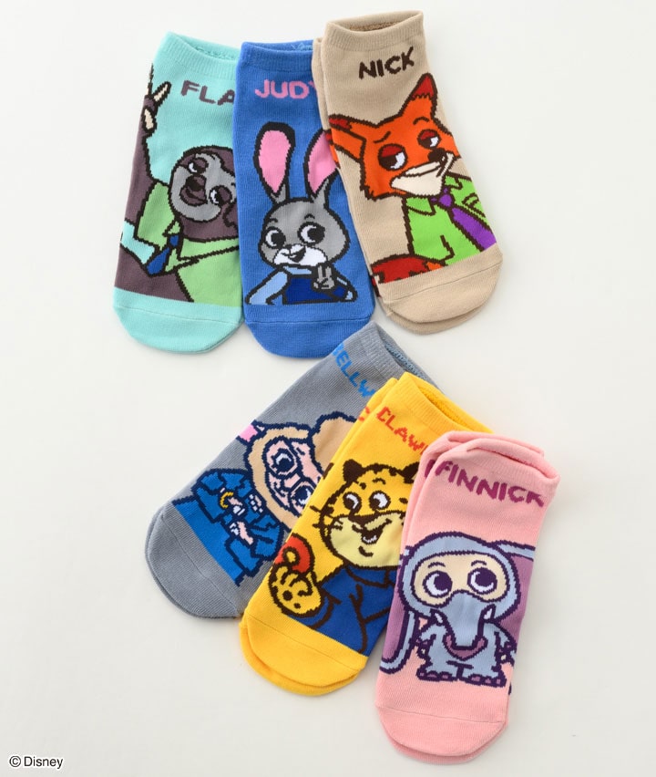 【Ｄｉｓｎｅｙ】（ズートピア）（６足入り）ソックスパック