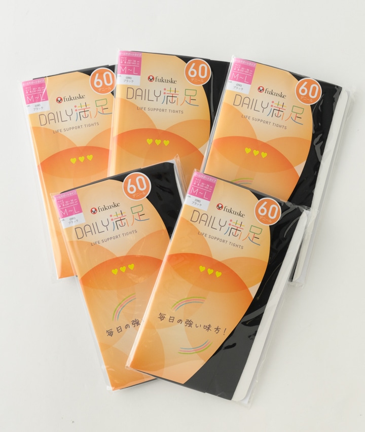 【福助】（ＤＡＩＬＹ満足）（５足入り）６０デニールタイツパック