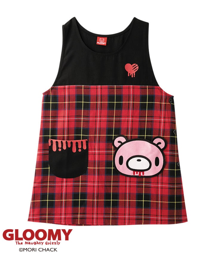 【グルーミー】チェック切替エプロン