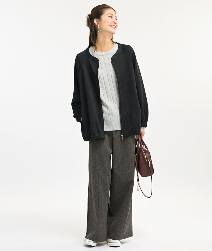 ウール調ワイドパンツ