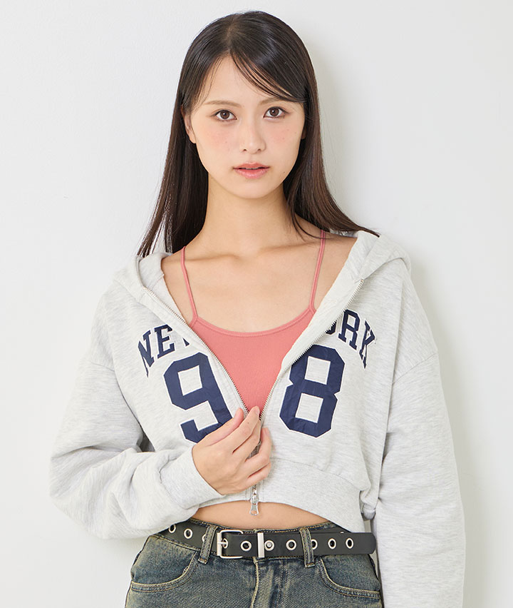 （コーディネイトインナー）ホルターネック風成型編みハーフトップ