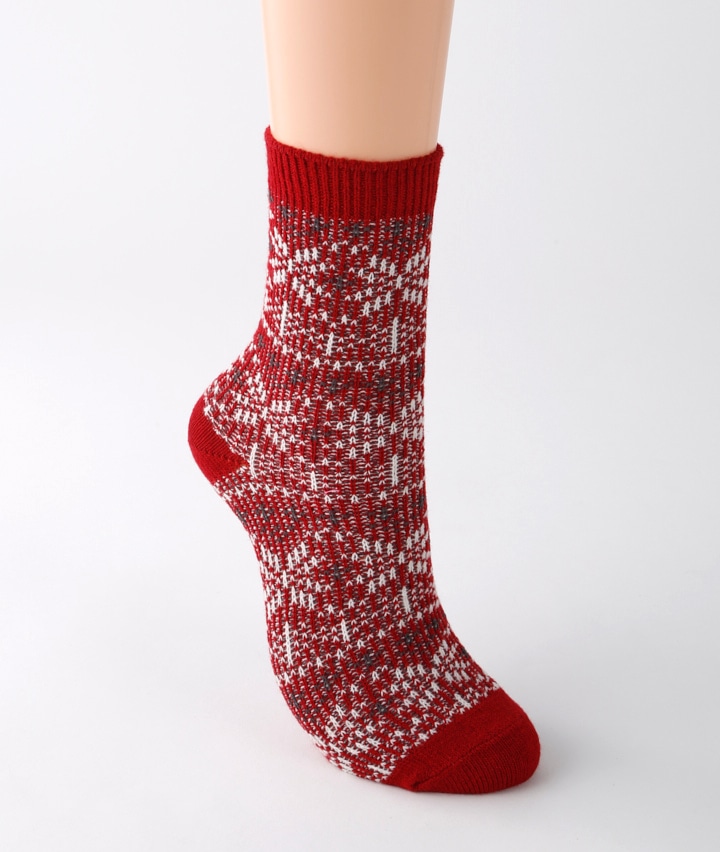 （１足物）雪柄ジャガードソックス