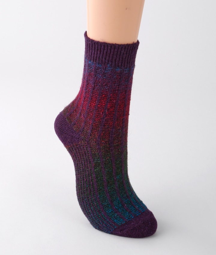 （１足物）かすり縦縞ソックス