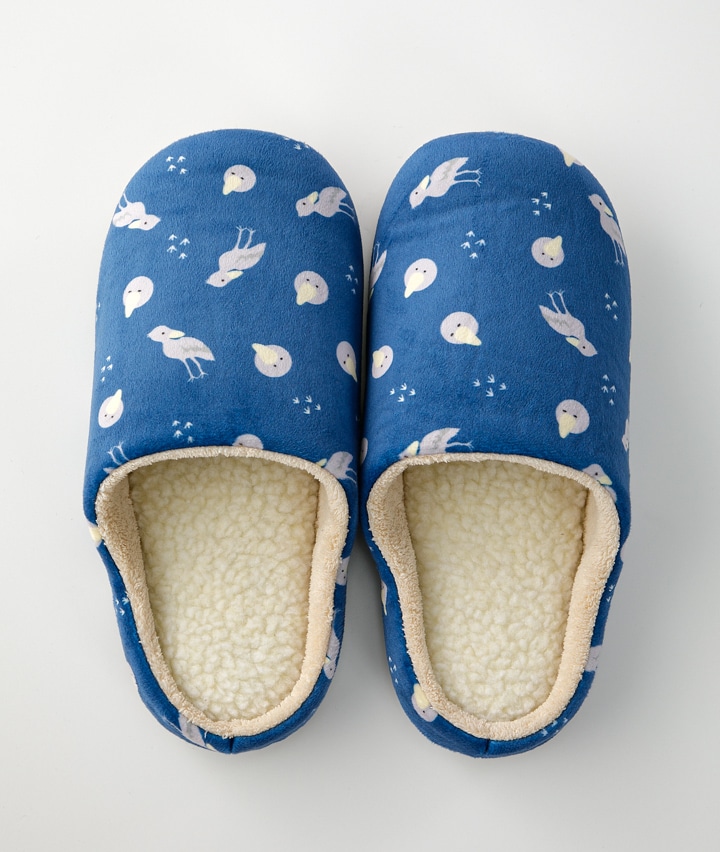 （Ｇｉｎｇｅｒのチカラ）（ふかふか＆フィット感）ハシビロコウ柄ルームスリッパ　Ｌ