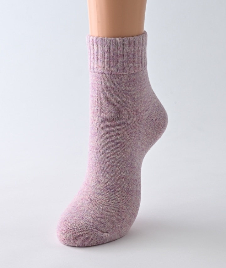 （２足組）毛高混率クルーソックス