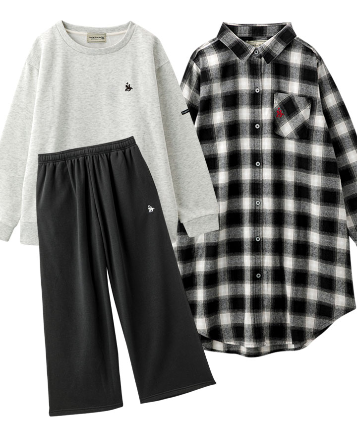 【ＫＲＴ】シャツ＋トレーナー＋パンツセット