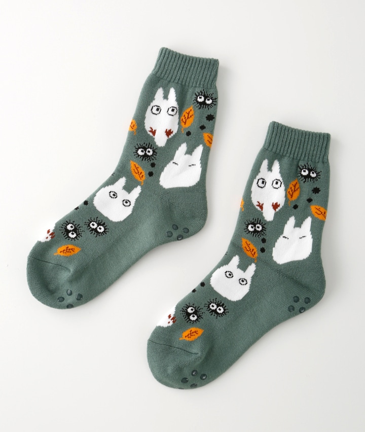 【スタジオジブリ】【まっくろくろすけ×小トトロ】（１足物）総柄ソックス