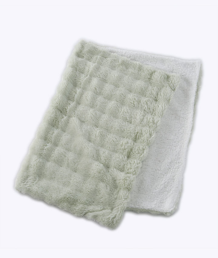 【光に染まる冬空パレット】ラビットファーひざかけ