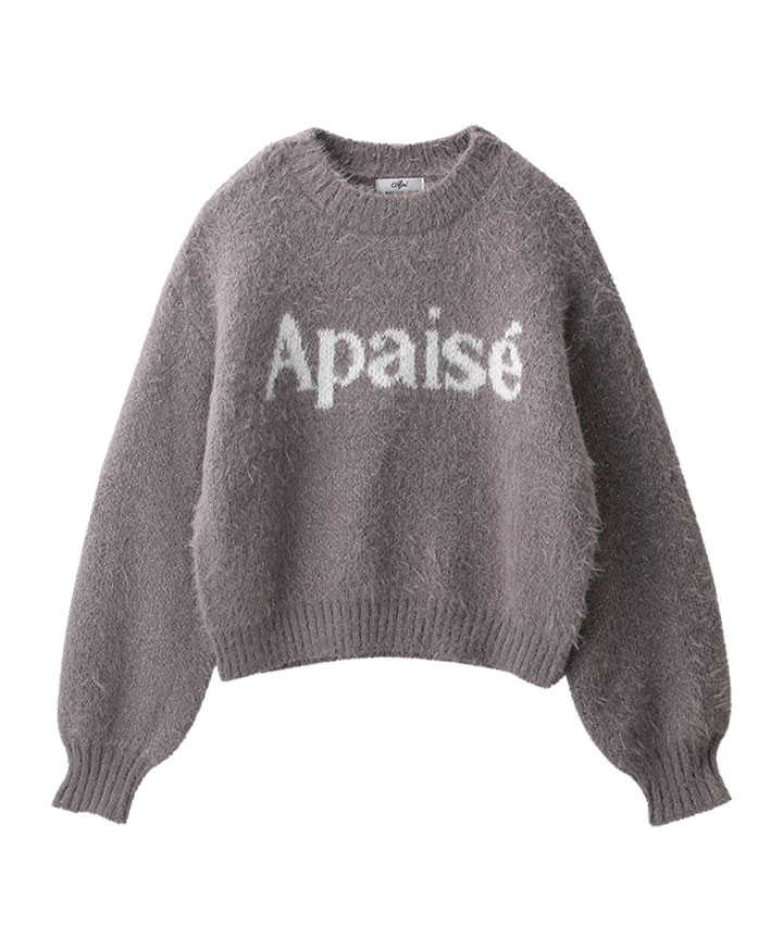 ロゴラメフェザーニットプルオーバー