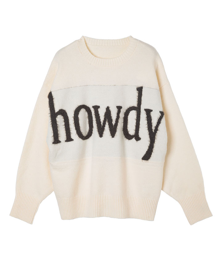 フェザーデカロゴニットプルオーバー