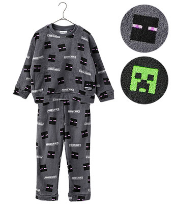 【ＭＩＮＥＣＲＡＦＴ】総柄フリース上下