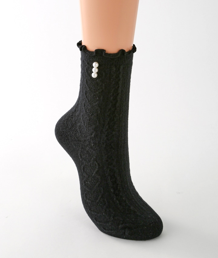 パール付きソックス