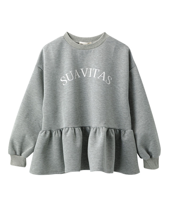 ロゴ入りペプラムプルオーバー