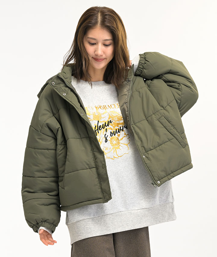 箔花プリント刺繍使い裏毛トレーナー