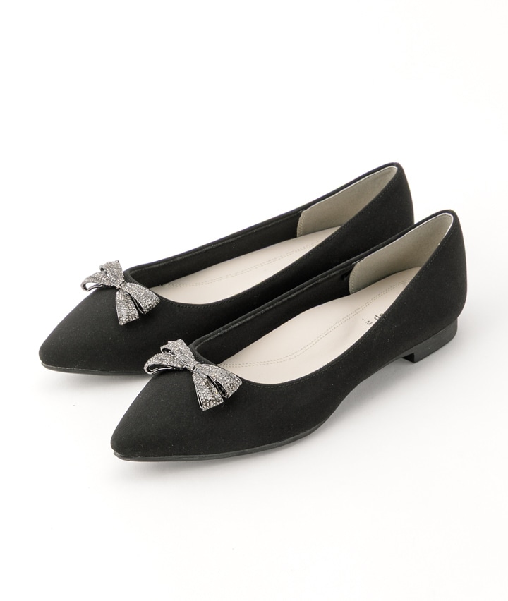 ドークレ―リボン付フラットパンプス