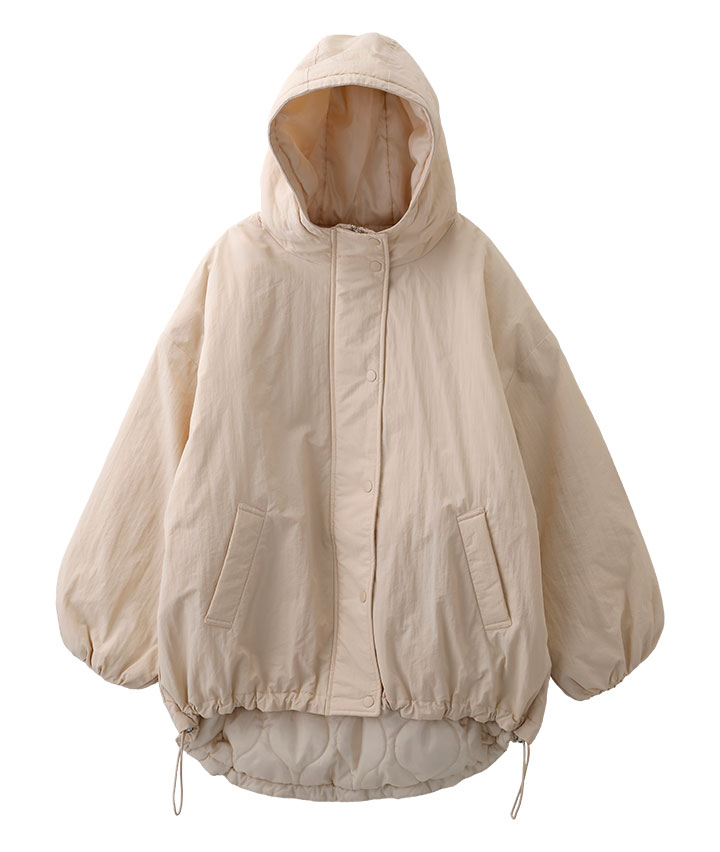 フード付き裏キルト中綿ビッグブルゾン
