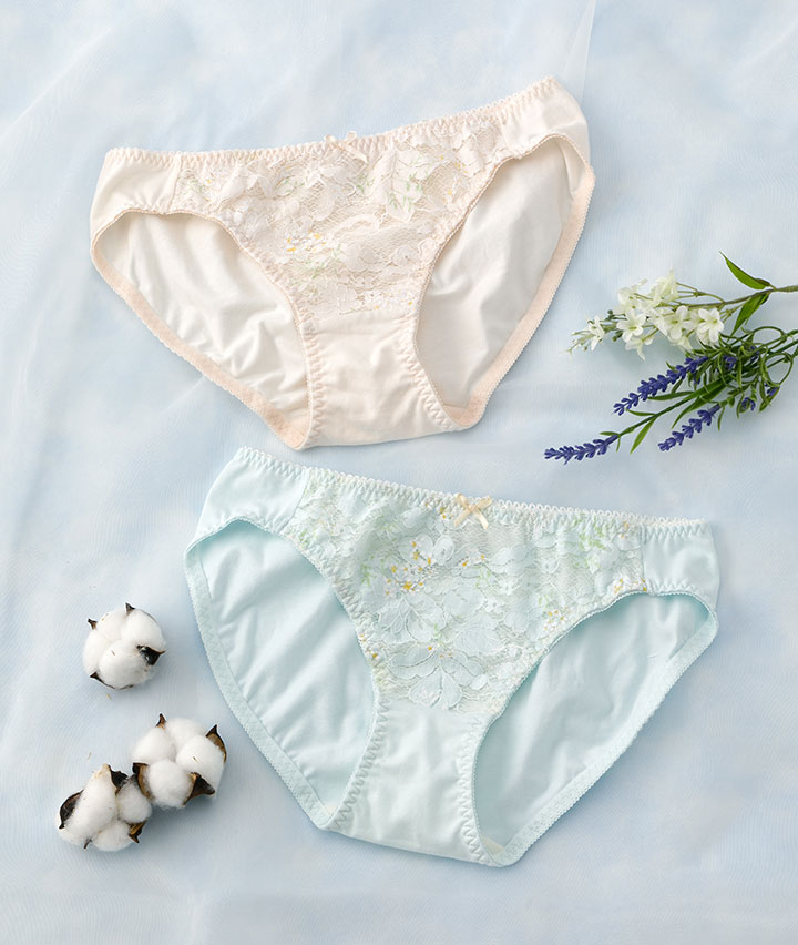 （アルガンオイル加工）（コットンＭＩＸ）フラワープリントレースショーツ