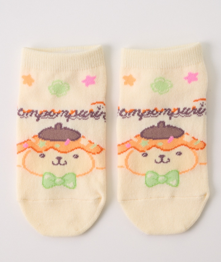 【サンリオキャラクターズ】（ポムポムプリン）（１足物）フロント柄ソックス