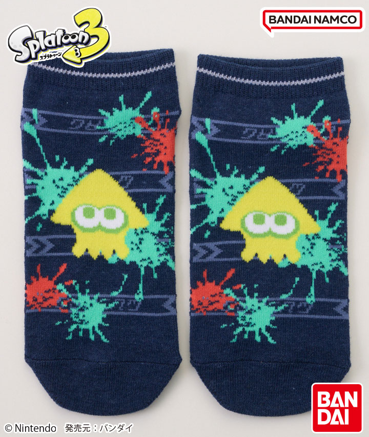 【スプラトゥーン３】（イカ柄）（１足物）フロント柄ソックス