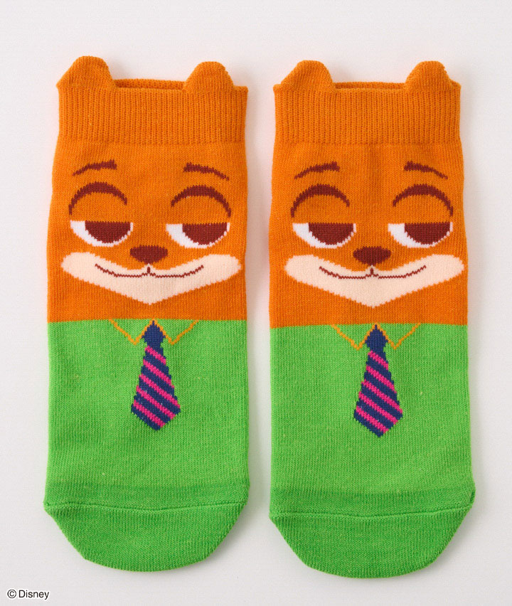 【Ｄｉｓｎｅｙ】（ズートピア）（ニック）（１足物）フロント柄ソックス